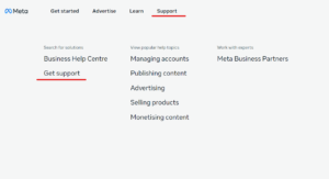 get facebook support